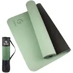 Gruper Yoga Mat Non Slip, Eco 0.31*24*72 Inches, 17.Matcha green / Black 