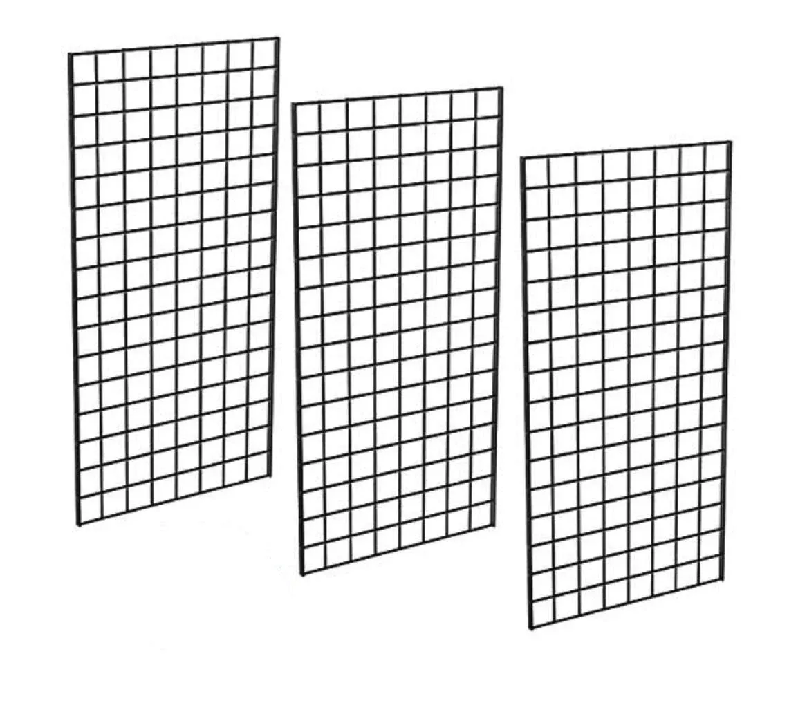 Only Garment Racks #1899BLK (3PCS) Only Garment Racks Commercial Grade Gridwall Panels – Heavy Duty Grid Panel for Any Retail Display, 2’ Width x 4’ Height, 3 Gridwall Panels Per Carton (Black Finish)