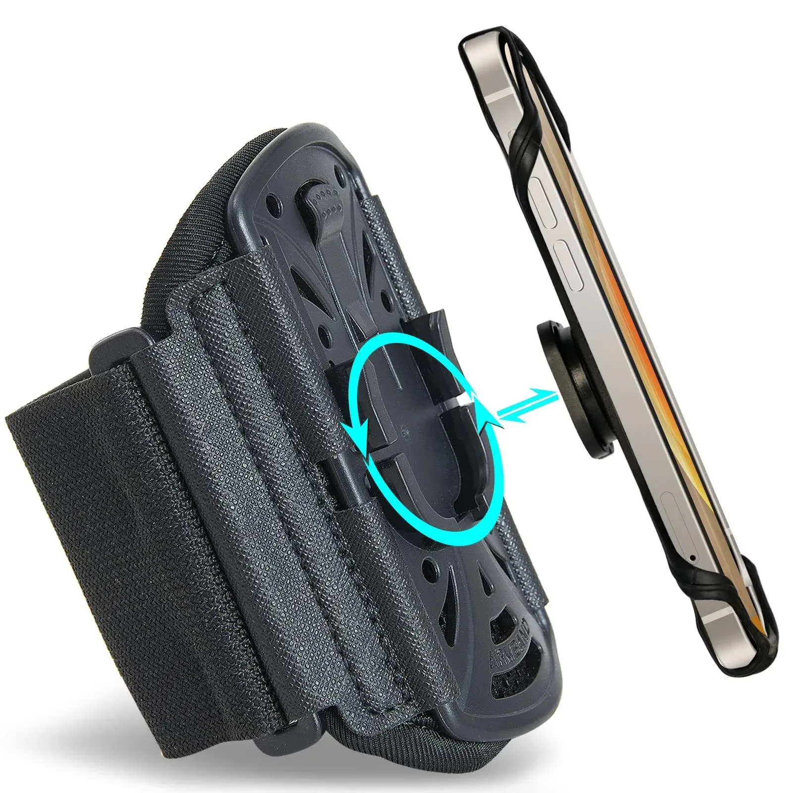 360°Rotation & Detachable Sports Armband with Key Holder,for iPhone 12 Pro 11 Pro Max X XR XS 8 7 6 6s Plus,Samsung Galaxy, Wristband Phone Holder for Running,Fits 4''-7''Phone