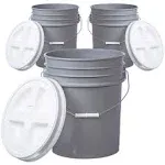 Premium 5-Gallon Bucket Pail Container With Gamma Seal Lid Food Grade Bpa, 3pack