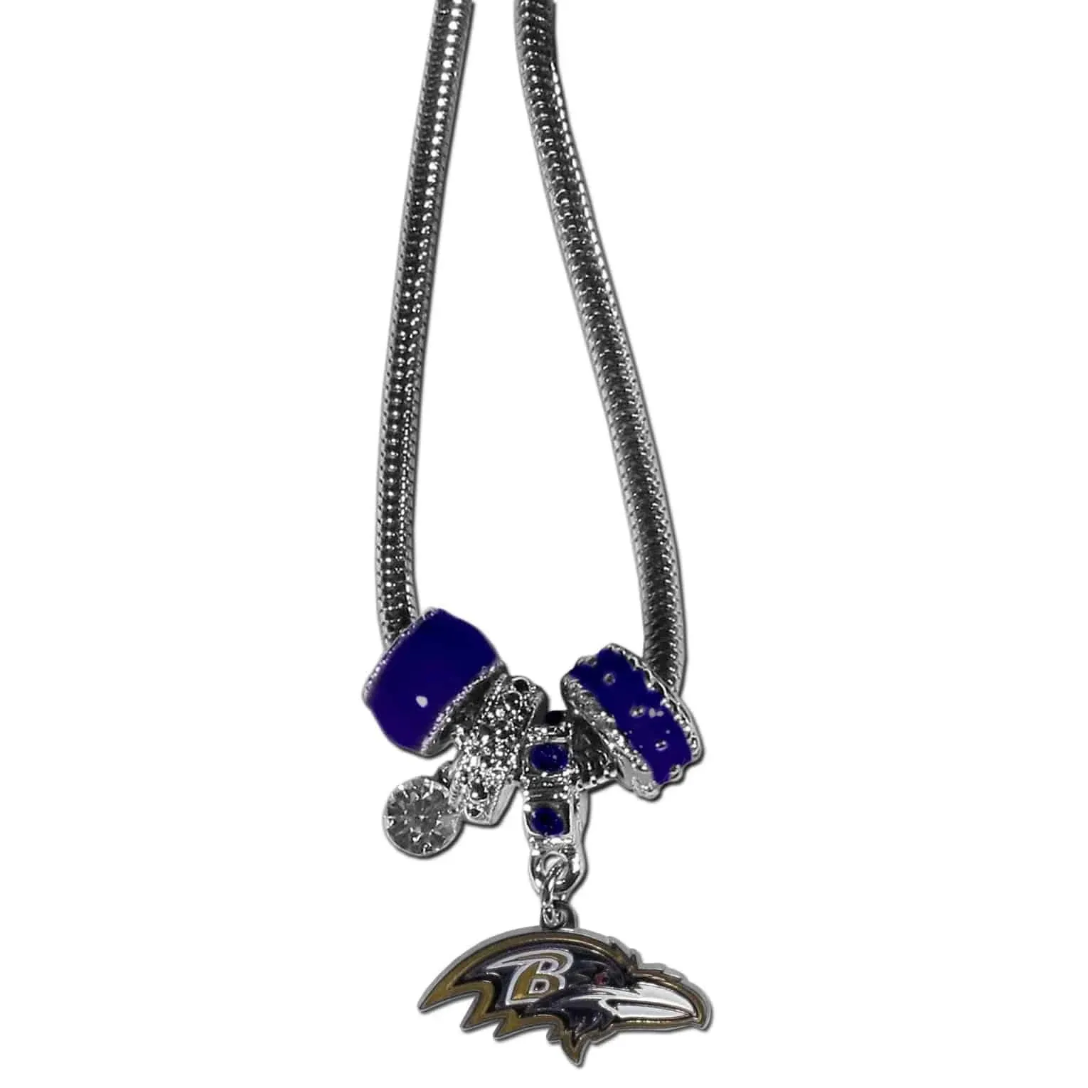 Baltimore Ravens Euro Bead Necklace - Flyclothing LLC