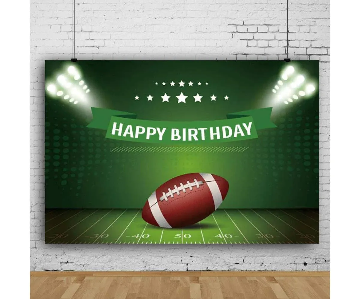 Football Party Decorations, Football Banner for Birthday Party Decorations, Fantasy Football Theme Birthday Photo Props Backdrop for Boy's American Football(5X3ft)