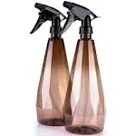 Amber Spray Bottle-Cleaning Spray Bottles,Healthy Plastic& 32 oz Spray Bottle For Hair&Hand&Clothe&Bathroom&Plant，Empty Mister Refillable Spray Bottles With ET,Essential Oil,Water,etc.(2 pack) (Amber)