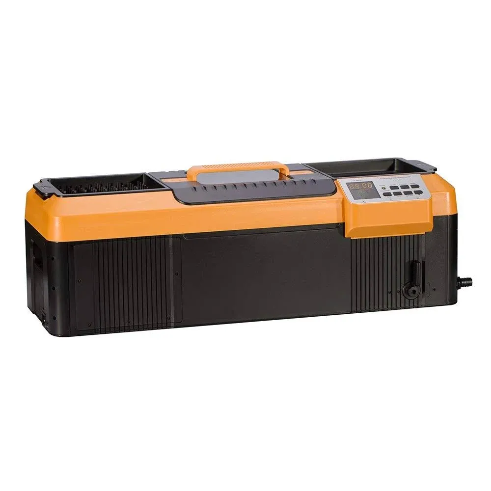 iSonic P4890(II) Commercial Ultrasonic Cleaner, Plastic Basket, Heater, Drain, 110V, 2.3Gallons / 9 Litre, 25.5" Long Tank, Orange/Black