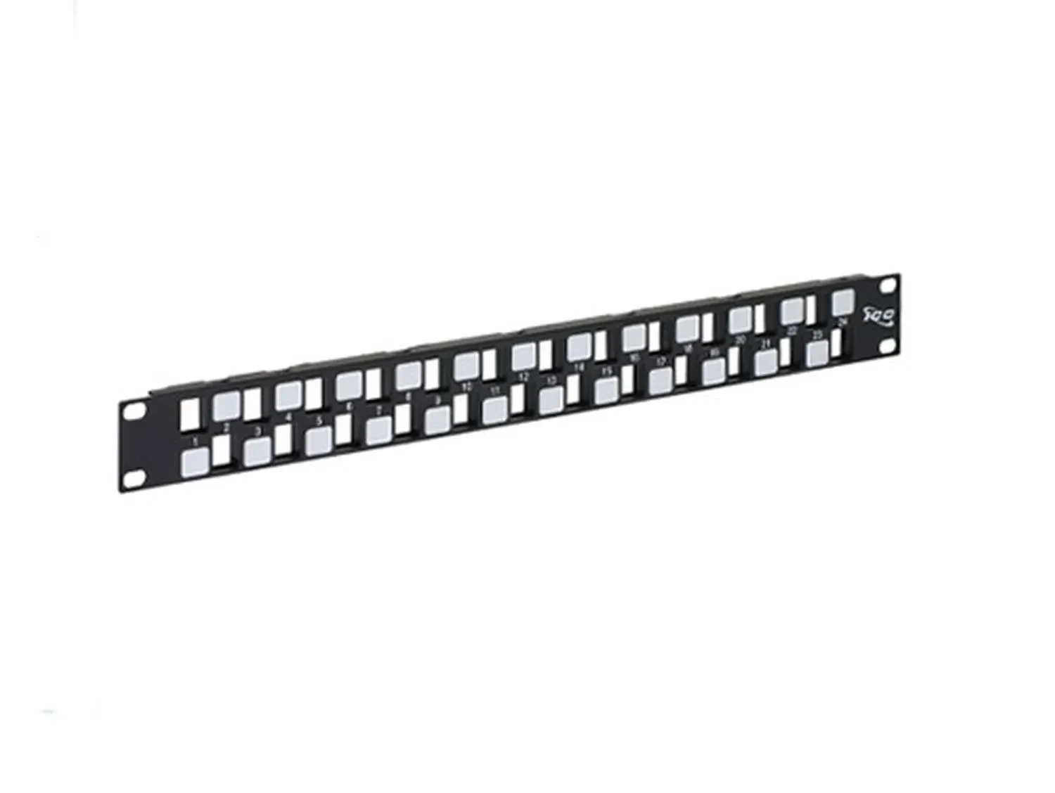 ICC Blank Keystone Patch Panel, 24 Port, Compatible with EZ and HD Style Keystone Jacks, Supports Voice, Data, Audio, Video, and Fiber Optic Networks, Standard 19” Rack Fit, Black