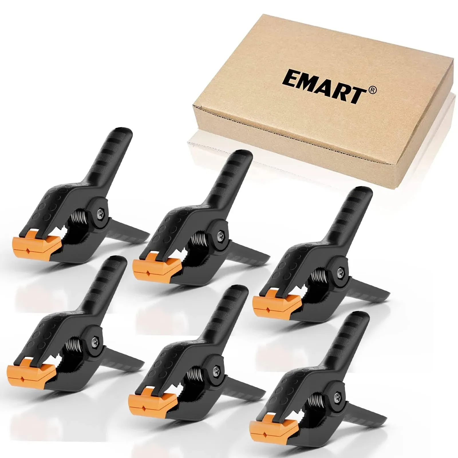 EMART 6 Pack Heavy Duty Muslin Spring Clamps, 4.5 inch Photo Booth Backdrop Clips for Photography Studio