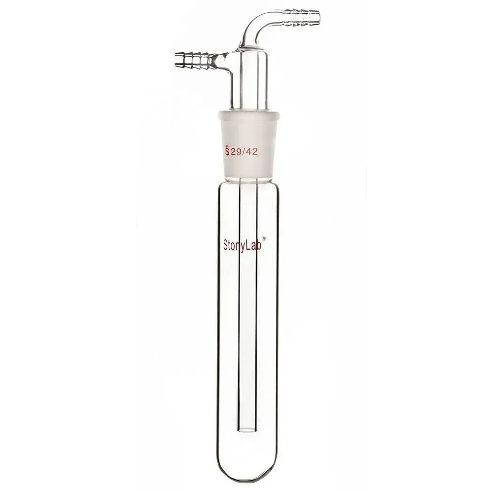 Glass Vacuum Cold Trap Bubbler with 10Mm Serrated Hose, 225Mm Length Below