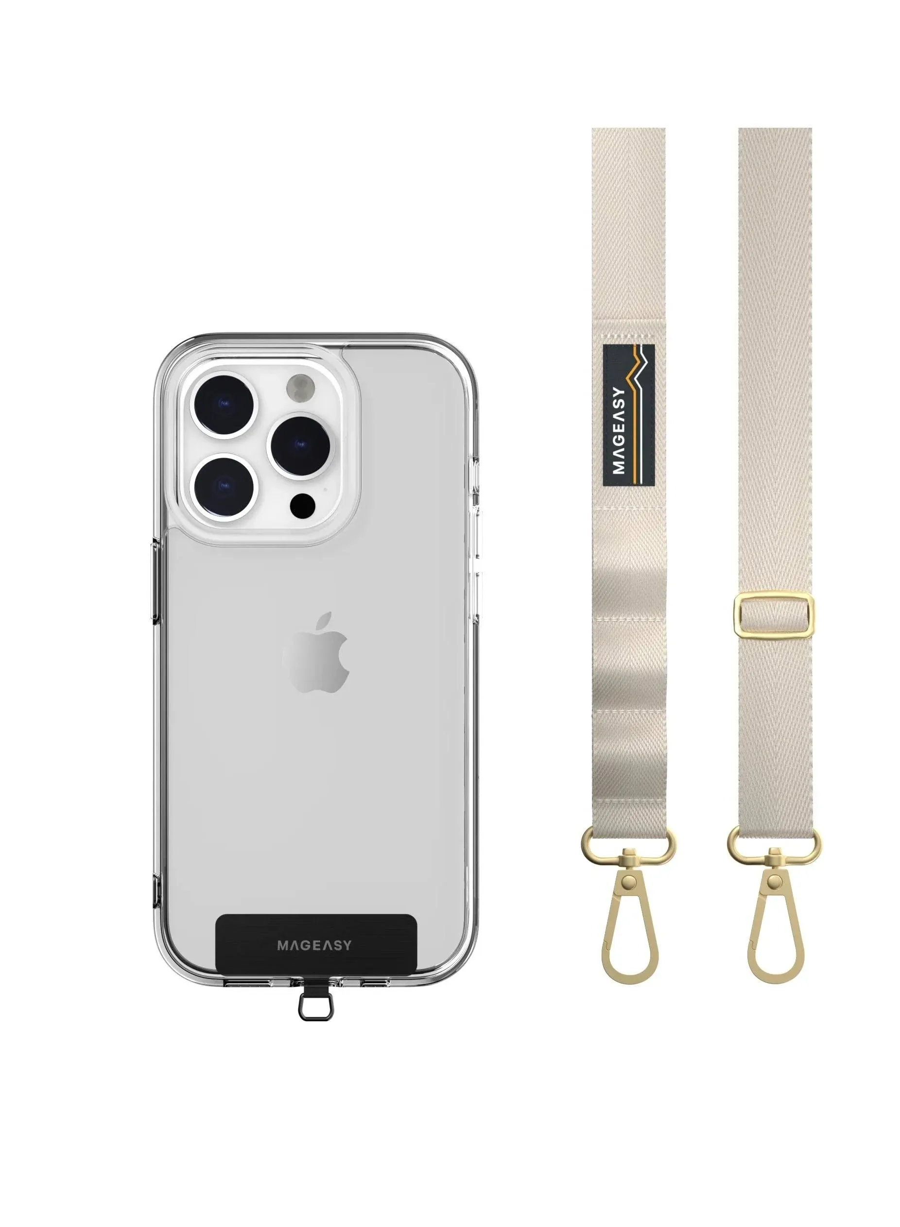 MAGEASY Universal Cell Phone Lanyard - Anti-Theft Crossbody Phone Strap for iPhone 16 Pro Max & Most Smartphones, for Men & Women | 20mm (Starlight)