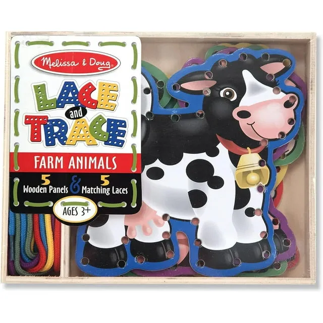 Melissa & Doug - Lace and Trace - Farm Animals