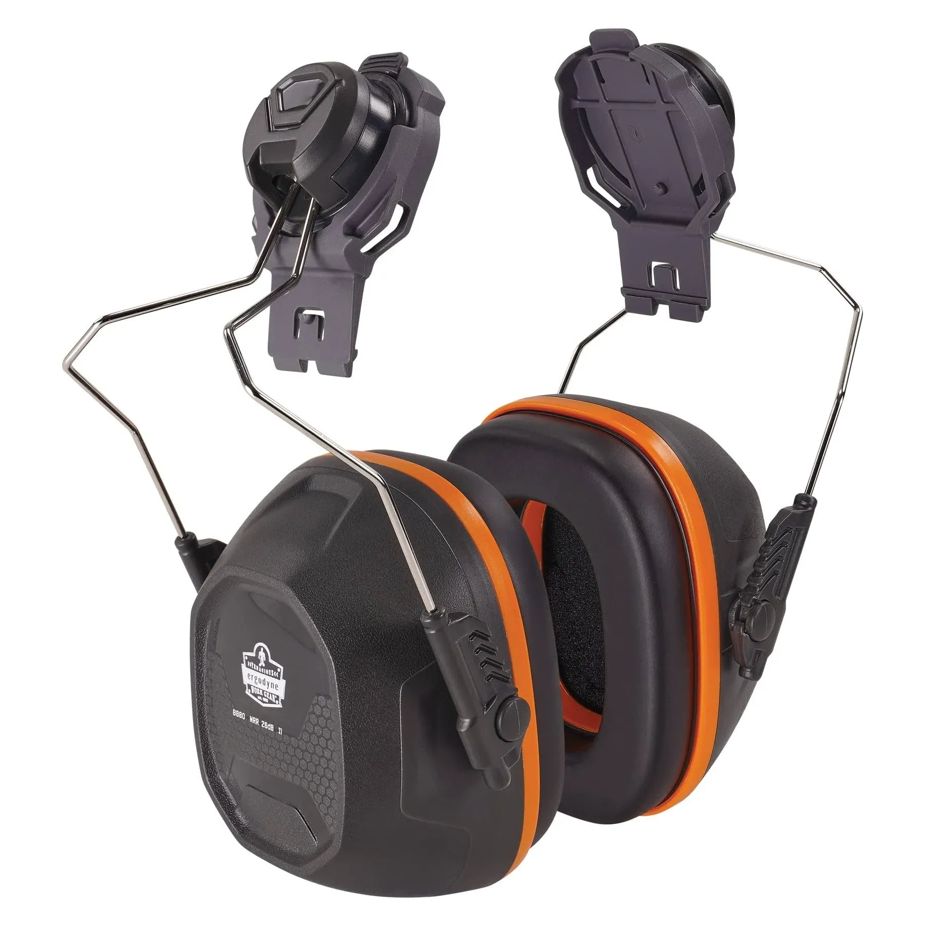 Ergodyne Adult-Unisex's Standard NRR 26dB Mounted Earmuffs, Gray, Full Brim