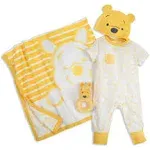 Disney Baby Winnie Pooh Shower Gift Set 0-3 months rattle blanket Romper beanie