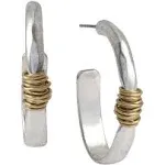 Robert Lee Morris Soho "Wire Wrap" Oval Hoop Earrings