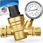 Water Pressure Regulator For RV Lead-free Brass Adjustable Reducer Gauge 3/4&#034; 