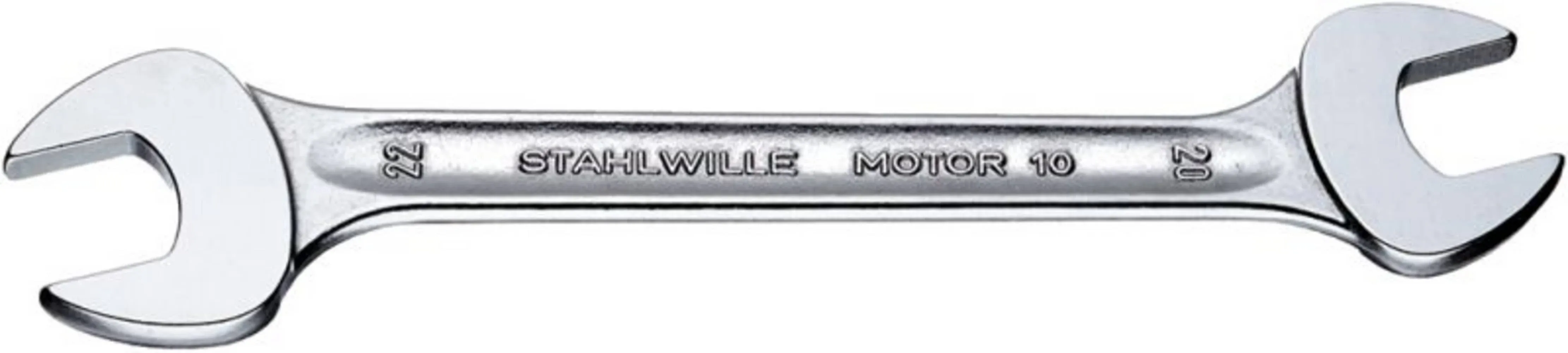 Stahlwille 40434446 Double Open Ended Spanners, Motor No. 10a, Size 7/8 x 15/16 inch, 15 deg Offset Angle, SAE, Industrial Grade, Chrome Plated, Non-Slip Finish, Made in Germany