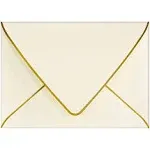 A7 Ivoy Envelopes 5 X 7 with Gold Border- 50 Pack For 5X7 Cards| Quick SelfSeal