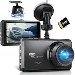 ShrinLuck 2.5K Dash Cam Front and Rear, 64G SD Card, 1600P+1080P FHD Dual Dash Camera for Cars,3.2'' IPS Screen,176°+160° Wide Angle Dashcam, G-Sensor,Night Vision,WDR,Parking Monitor,Loop Recording