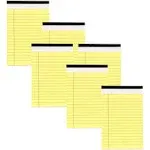 Emraw Jr. Legal pad, legal/wide Ruled Writing Pad. Perforated Edge. 5" X 8" Canary Yellow, Universal, Junior Size 50 sheets per Pad (Pack of 6)