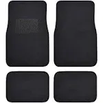 BDK MT-100-BK Classic Carpet Floor Mats for Car & Auto - Universal Fit -Front & Rear with Heelpad (Black)