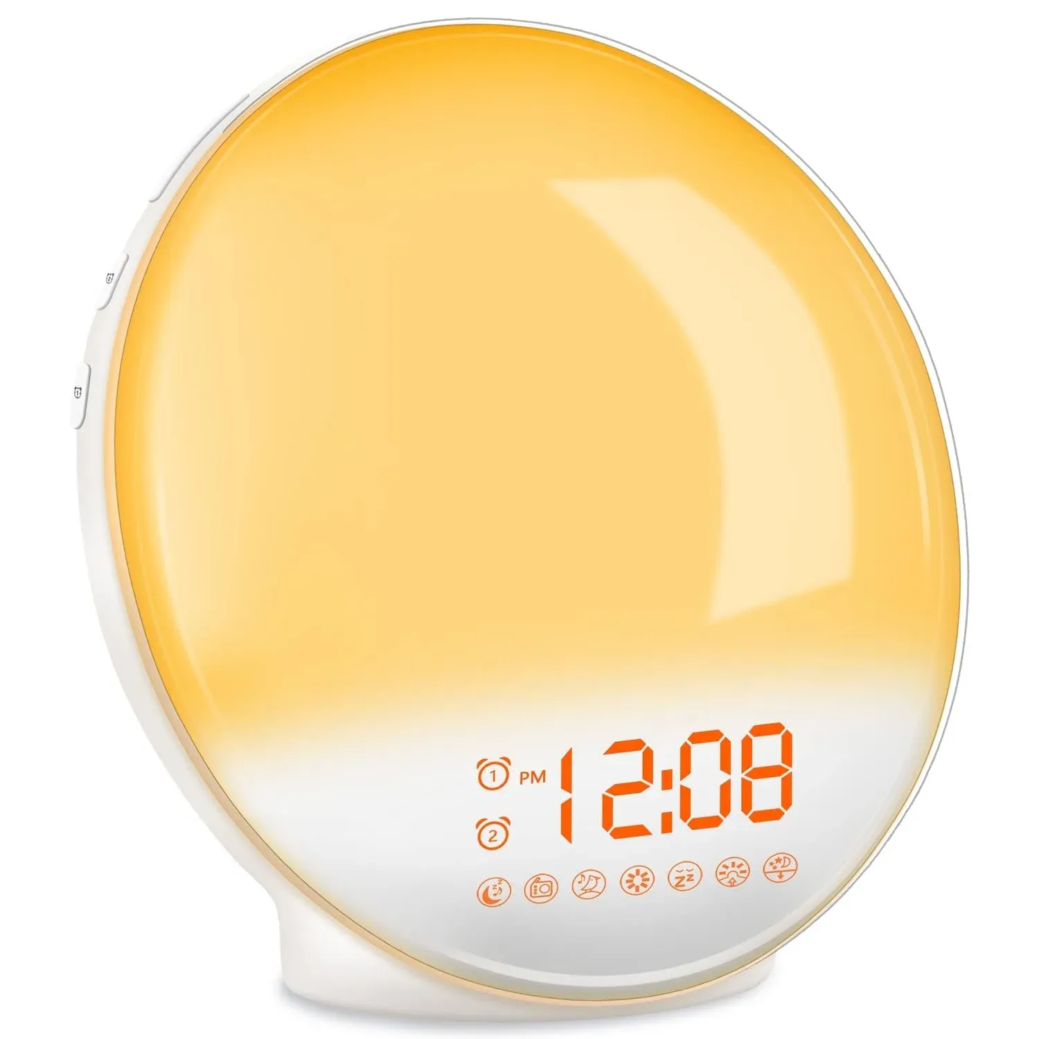 Wake Up Light, Sunrise Alarm Clock Radio, Bedside Lamp with Sleep Aid, Dual Alarms, Snooze, Colorful Lights, Natural Sounds for Kids Adults Bedroom