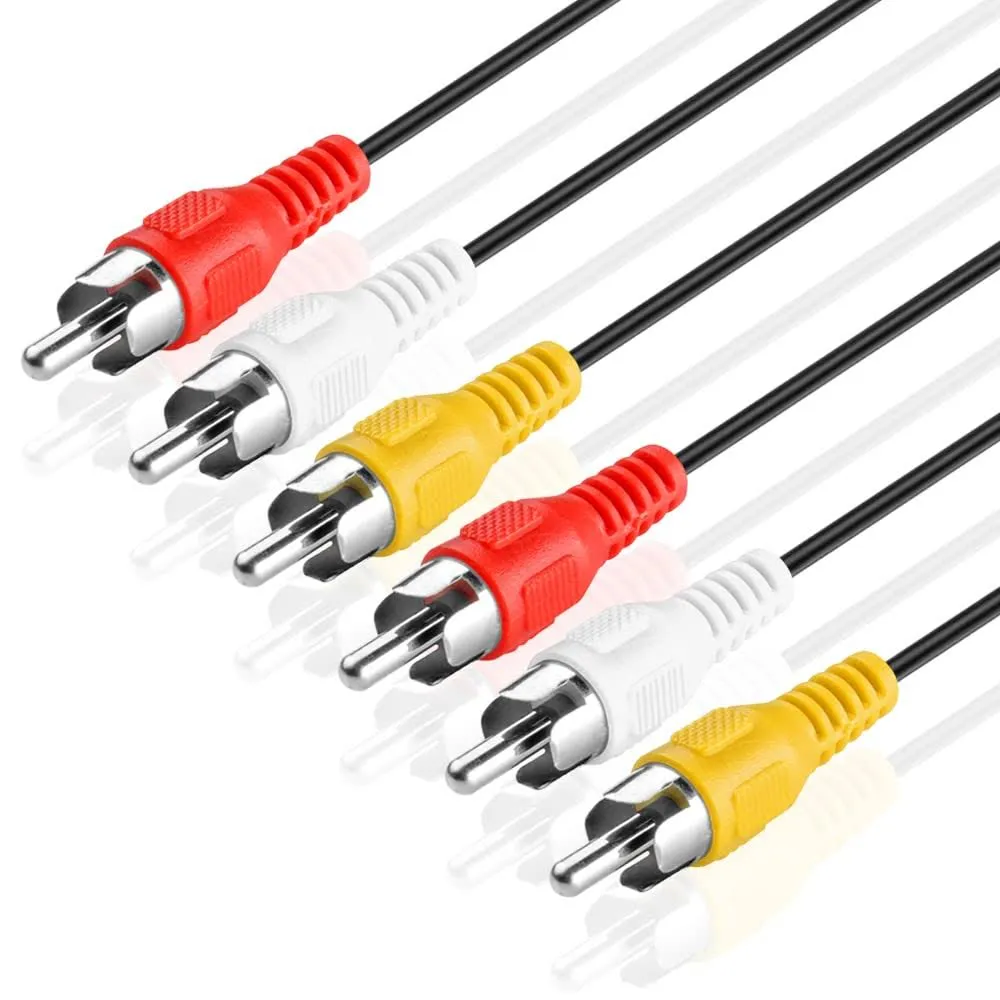 3 RCA AV Cable - 50 ft Audio Video RCA Cable - 3 RCA Cord Male to Male Connector