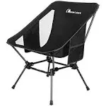 MOON LENCE Ultralight Folding Camping Chair, The 3rd Generation Backpacking Chair, Compact & Portable, 400 lbs, Heavy Duty for Hiking Beach with 2 Side Pockets