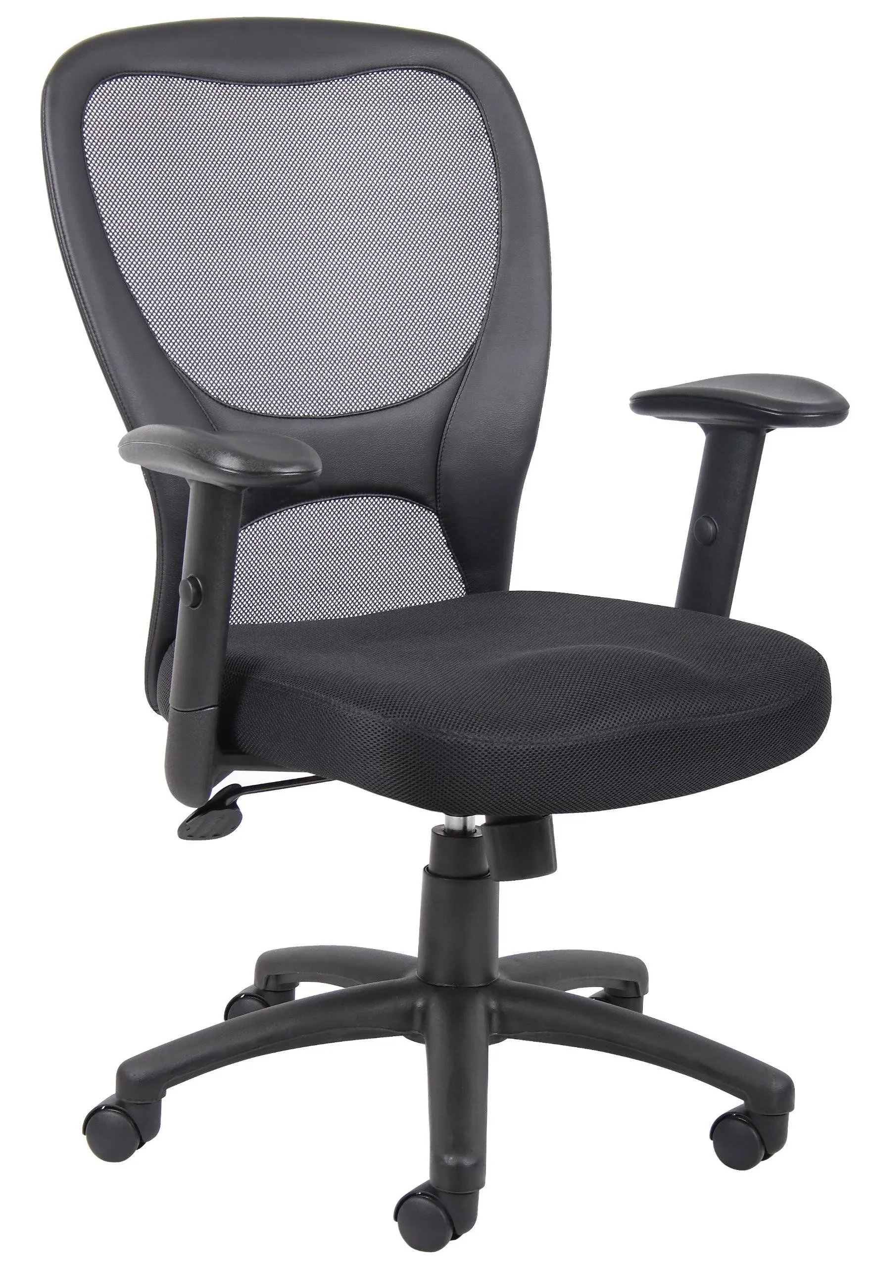 BOSS Mesh Back Fabric Task Chair, Black (B6508)