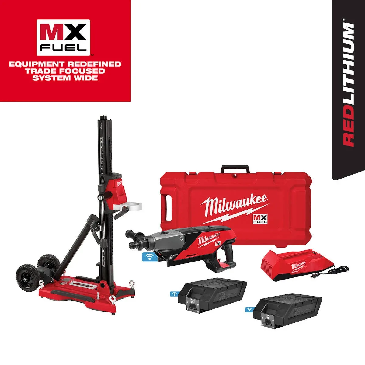 Milwaukee MXF301-2CXS MX Fuel Handheld Core Drill Kit w/ Stand