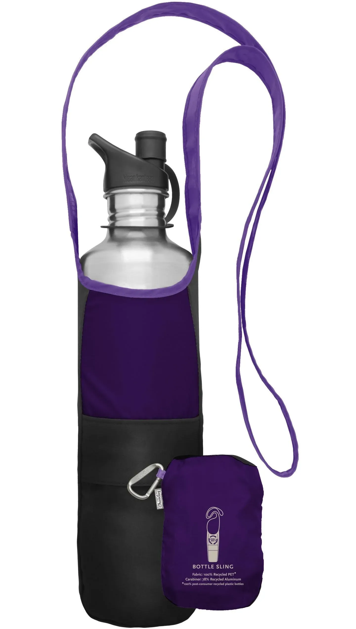 ChicoBag rePETe Water Bottle Sling | Recycled Bottle Carrier Strap Eco