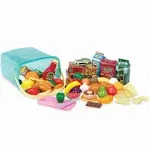 Battat Pantry in a Bucket Play Food Set with 70+ Pieces 11.46 in, Toddler and Preschool Toys