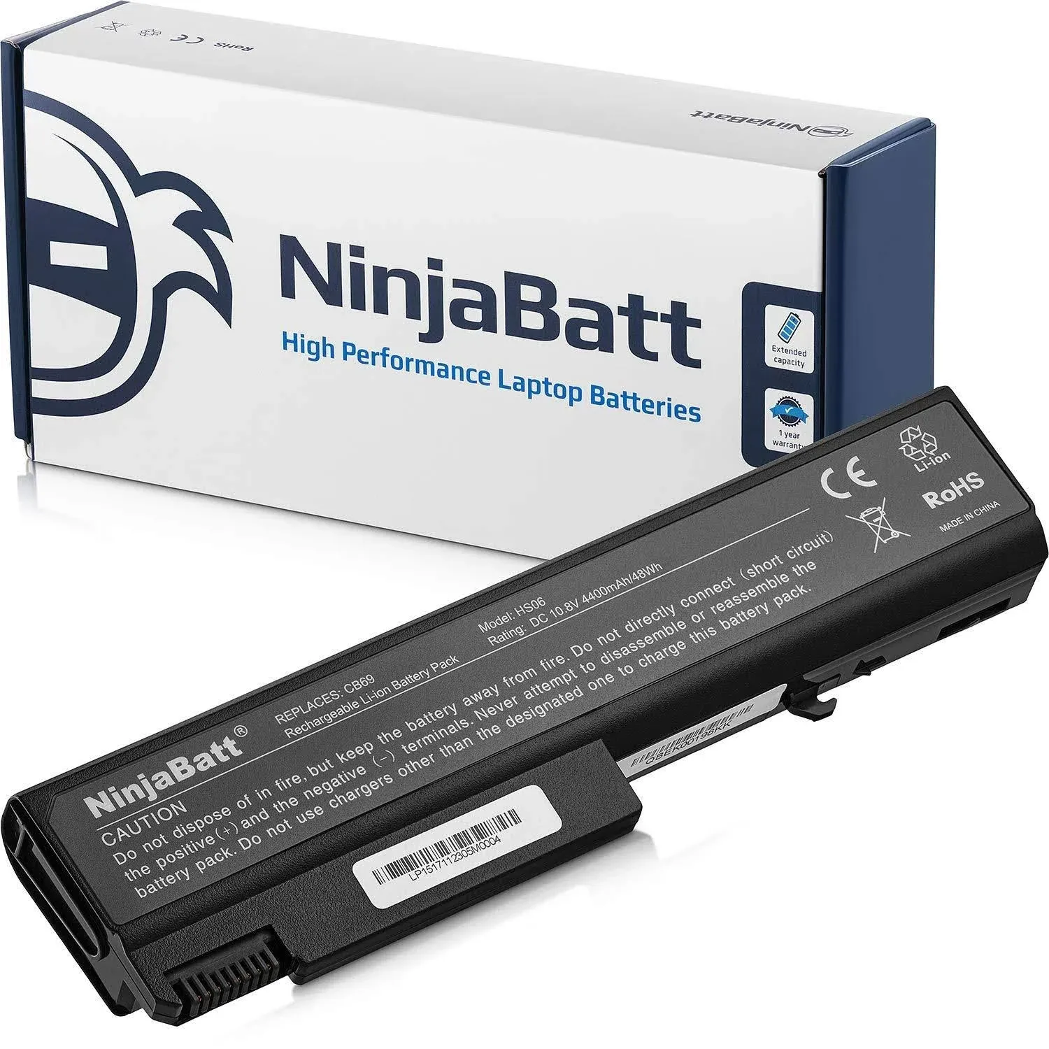 NinjaBatt Battery for HP 8440P 6550B TD06 482962-001 486296-001 8440W 6440B 6930P 6450B 6735B 6445B 6455B 6540B 6545B 6555B 6730B 6530B 6535B TD09 593578-001 High Performance [6 Cells/4400mAh]