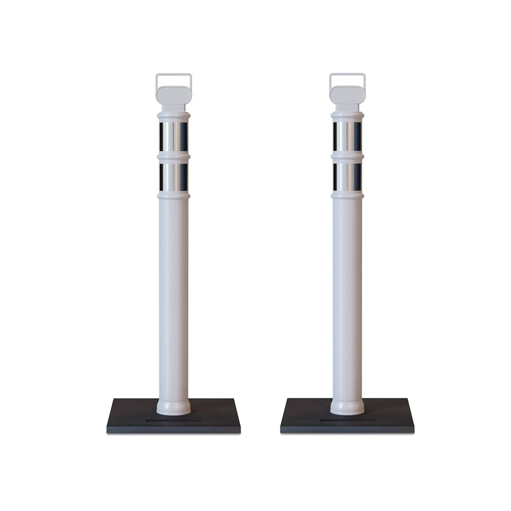 Trafford Industrial Set of 2 45" Delineator Posts with Removable 10lb Rubber Base ...