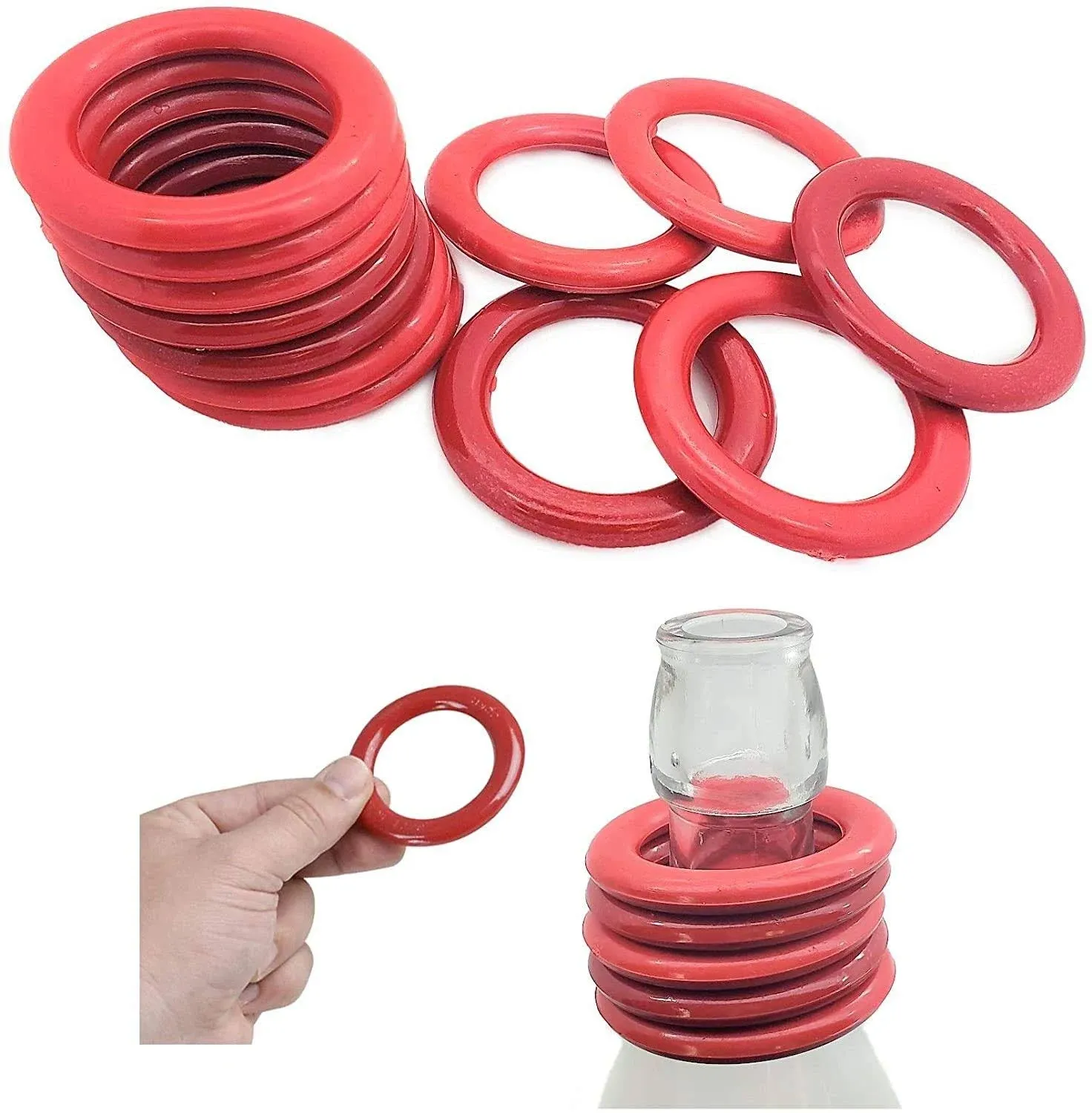 Wettarn Carnival Bottle Toss Game Ring Toss Bottle Carnival Games, Include a Circus Ticket Box 6 Plastic Bottles and 6 Throw Rings for Carnival Party Backyard Beach Summer Outdoor Activities