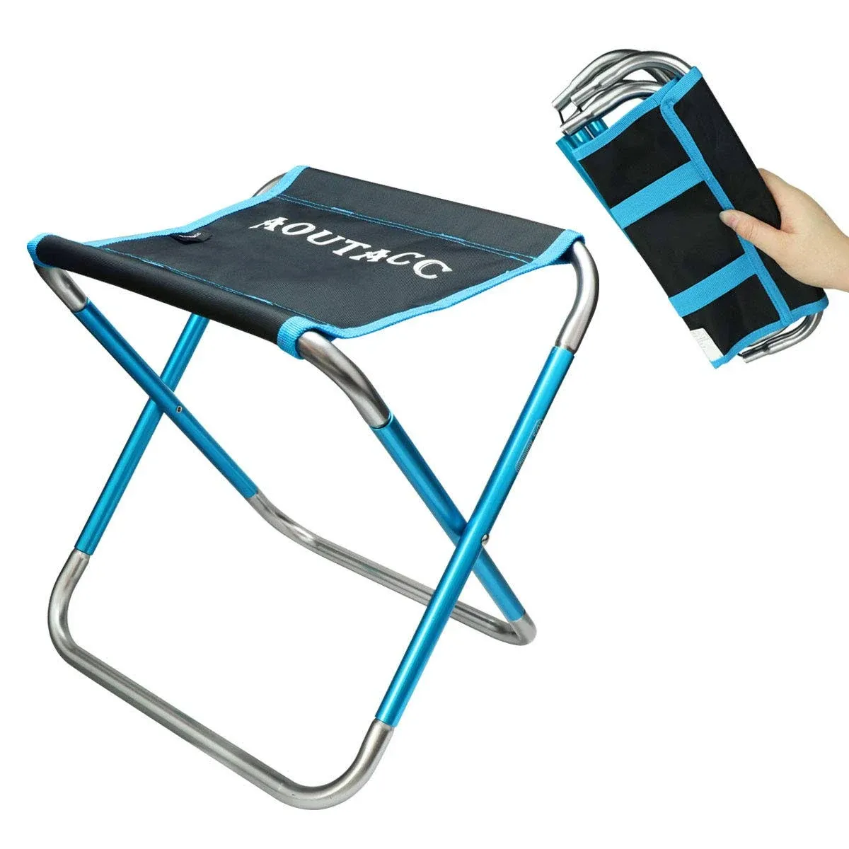 AOUTACC Ultralight Portable Folding Camping Stool for Outdoor Fishing Hiking Backpacking Travelling(XL:13"x14"x15";Large:11.8"x11"x11.4"; Medium:8.3"x9.5"x 11")