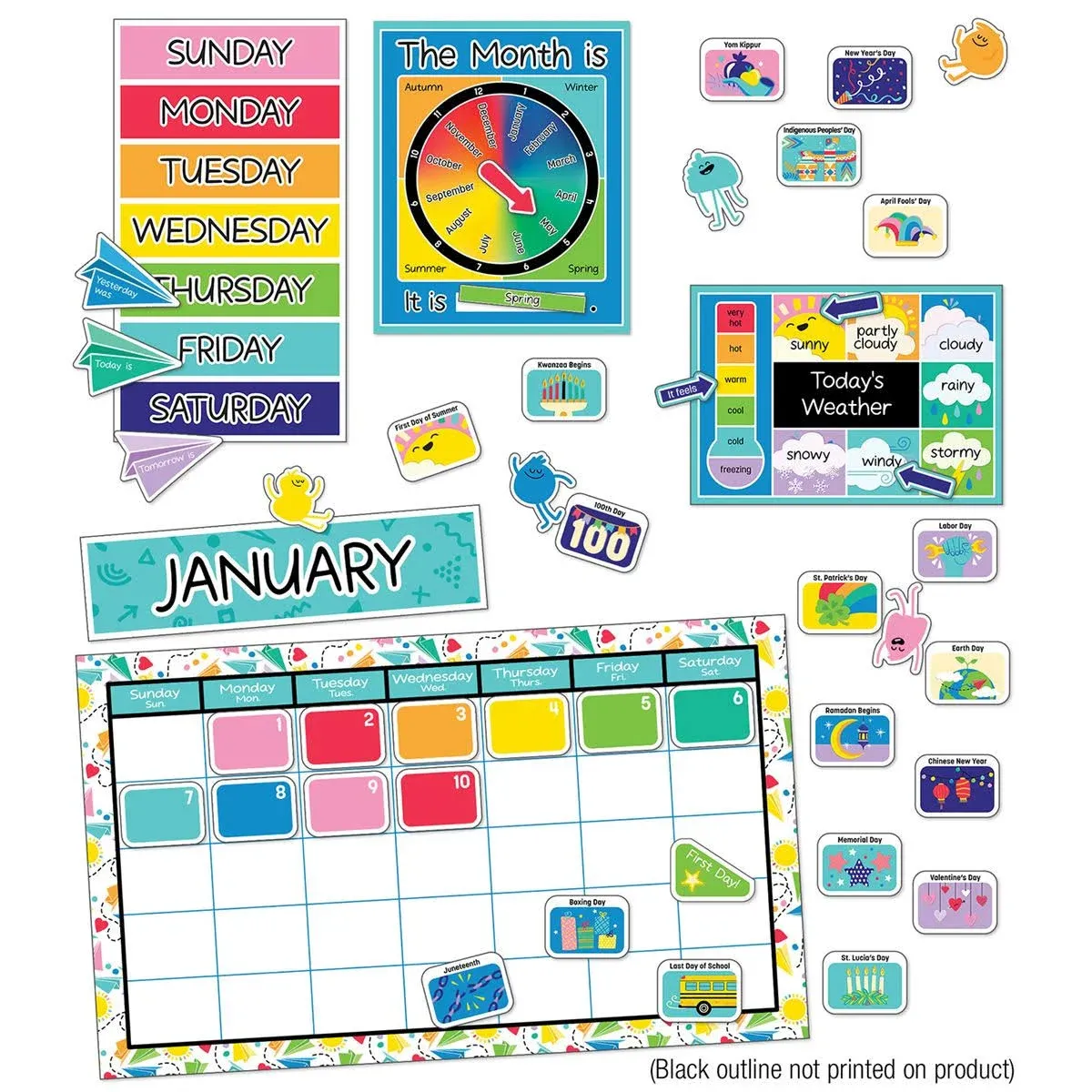 Carson Dellosa Calendar Set—Multicolor<wbr/>, Seasonal Kit With Monthly Headers, 