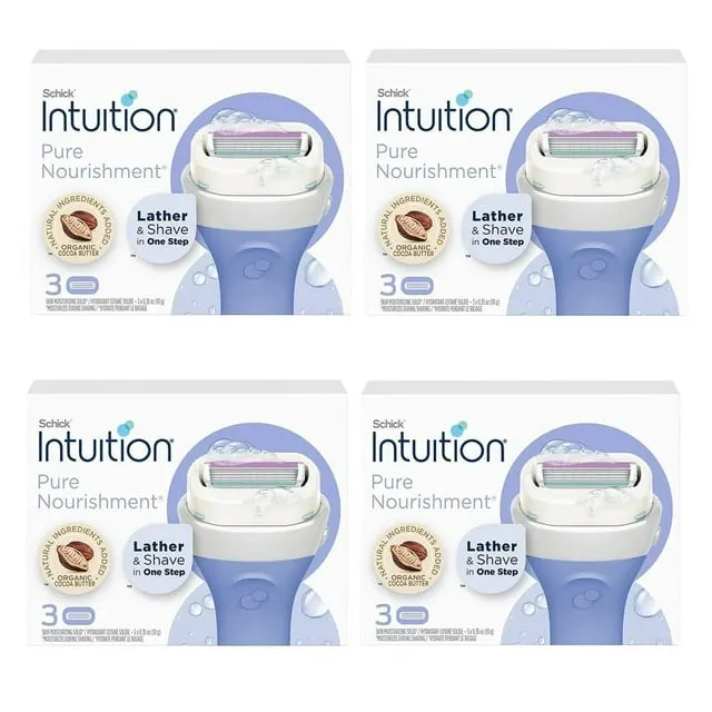 Schick Intuition Pure Nourishment Razor Refills with Coconut Milk Almond Oil