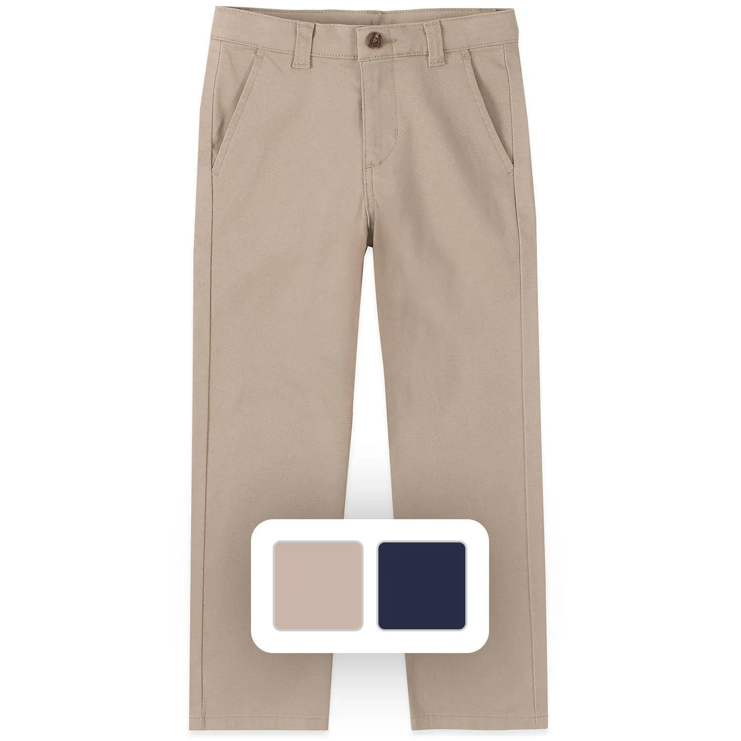 IZOD Boys' Flat Front Comfort Waistband Pants