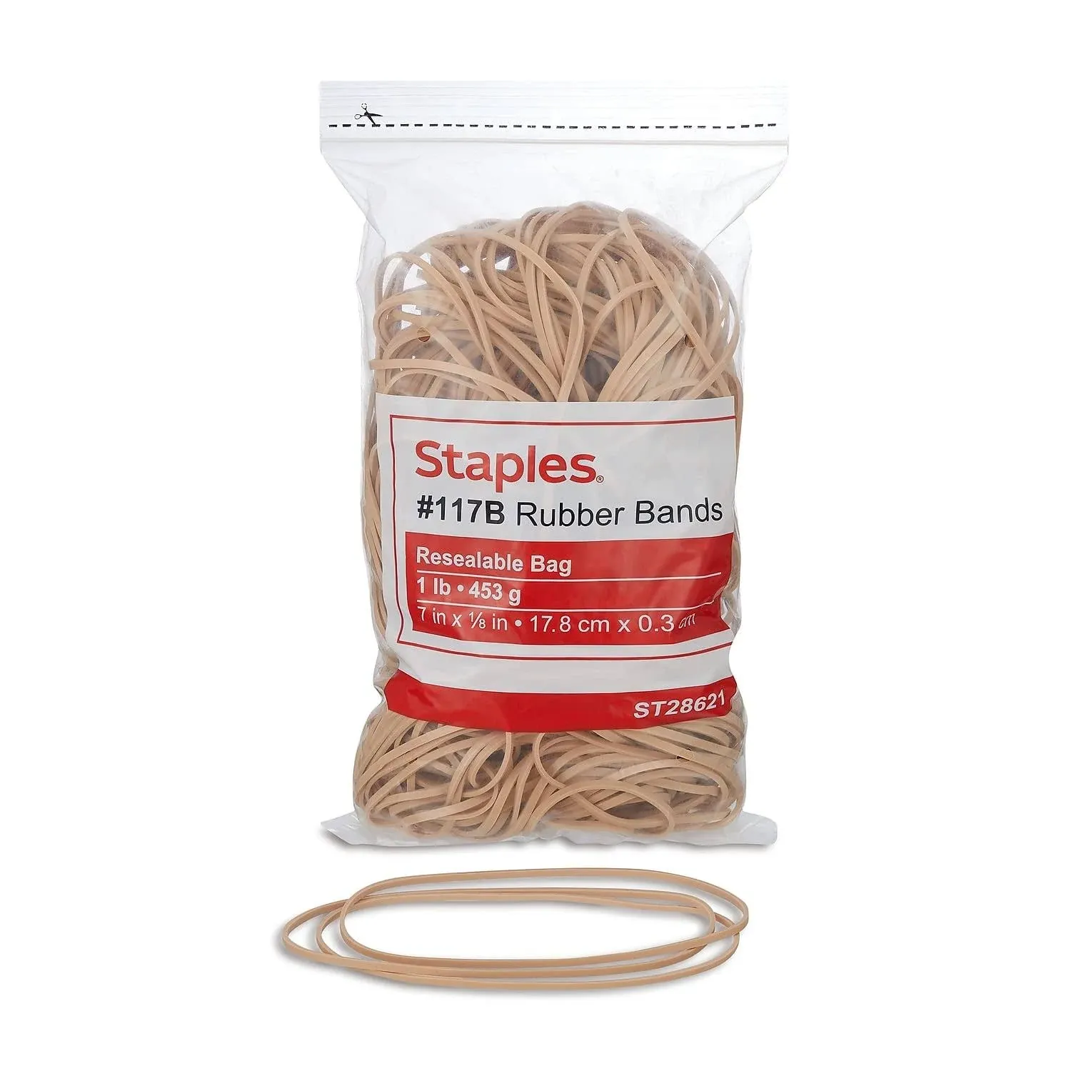 Staples Rubber Bands, Size #117B, (1 Lb)