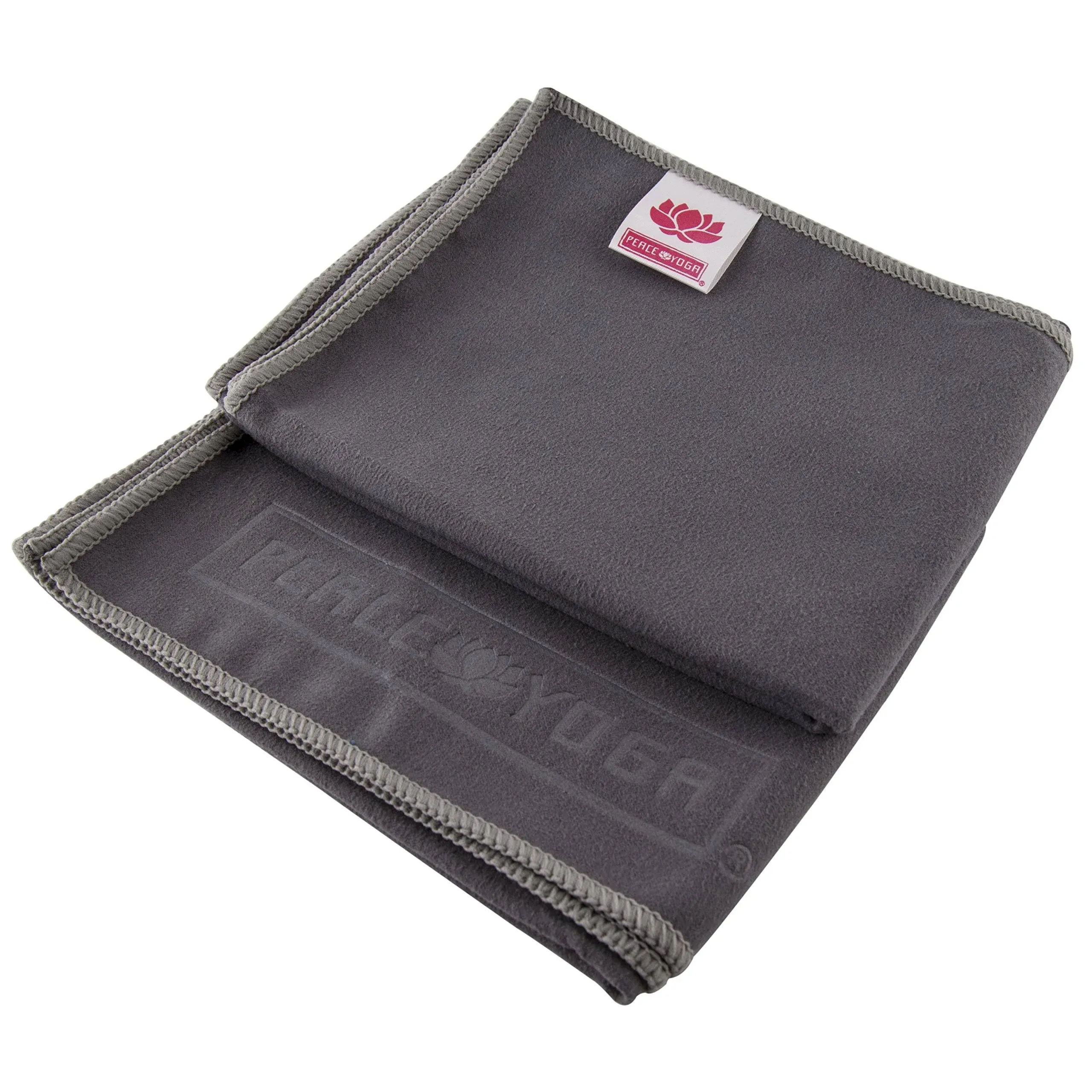 Yoga Sport Non Slip Suede Exercise Towels, 2 Pack Gray