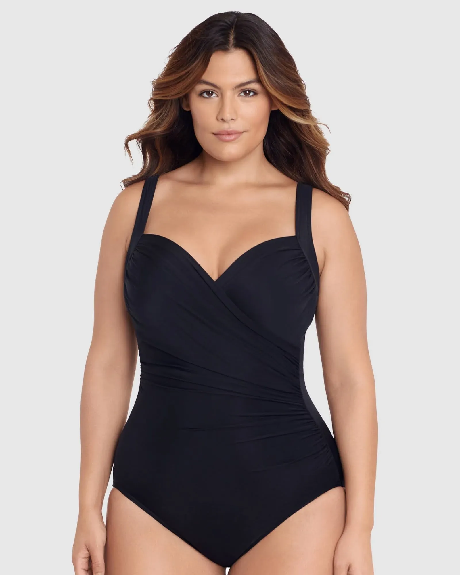 Miraclesuit Women's Plus Size Swimwear Solid Sanibel Sweetheart Neckline One Piece Swimsuit