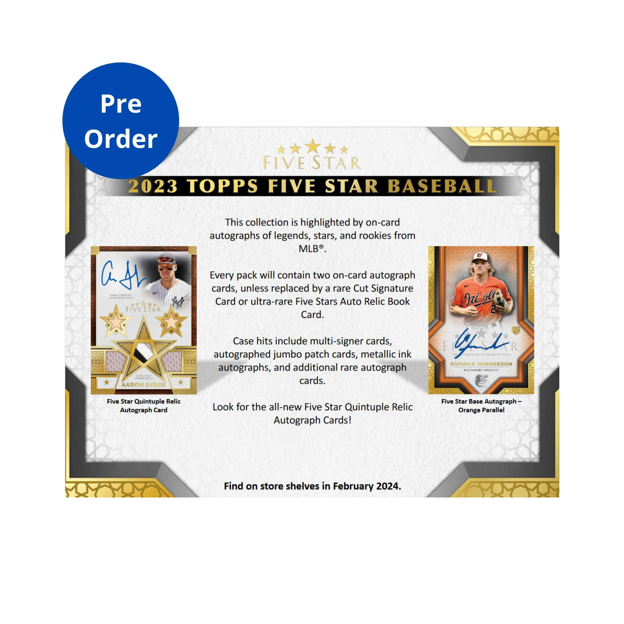 2023 Topps Five Star Baseball Hobby 8 Box Case