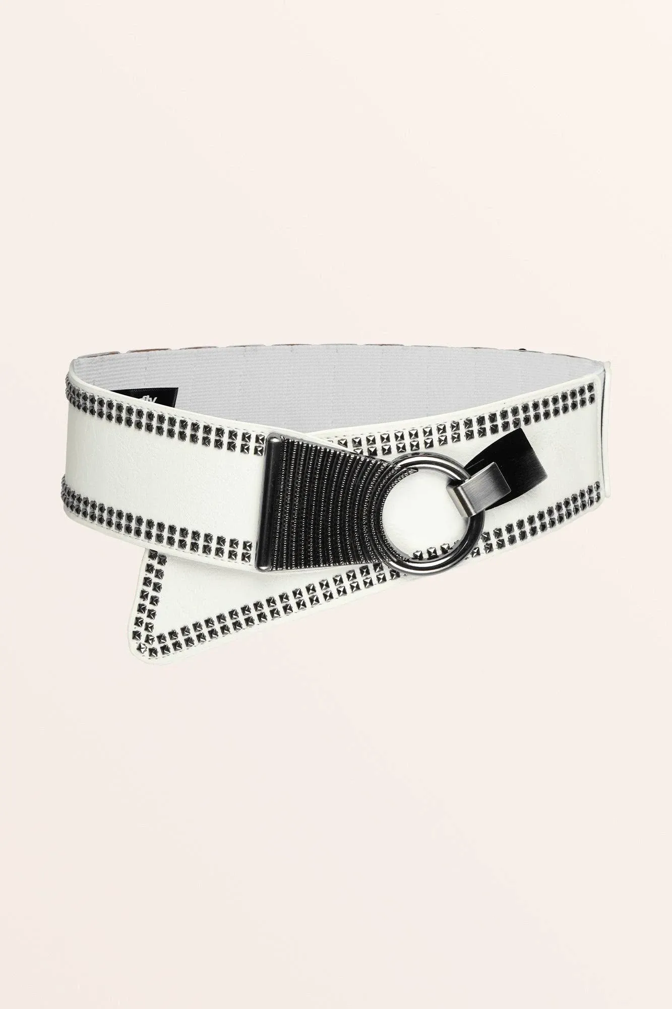 BlackButterfly Wide Elastic Stretch Retro Metal Interlock Buckle Belt