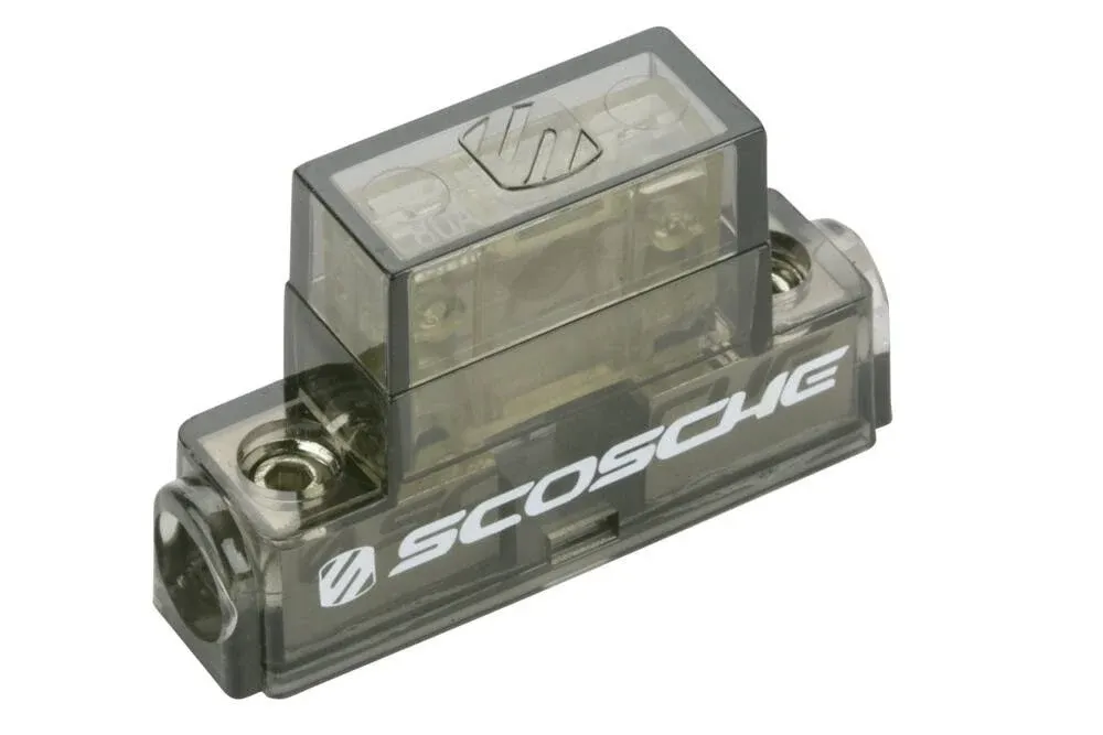 Scosche PMFHIKF in-line Fuse Holder for 4 or 8 Gauge Power Wire. Includes 40 and 80 Amp Maxi-Fuses