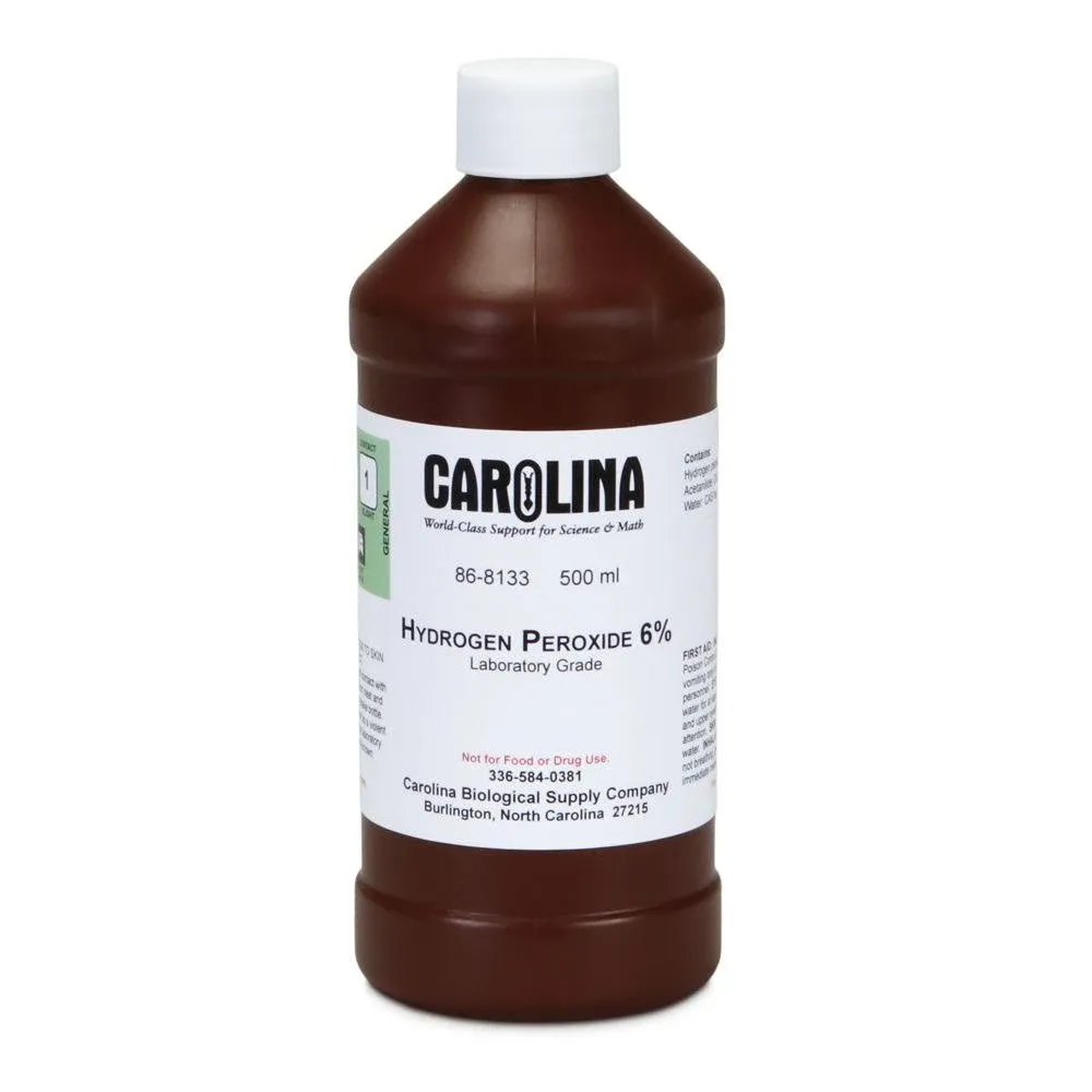 Carolina Biological Supply Company Hydrogen Peroxide, 6%, Laboratory Grade, 500 mL