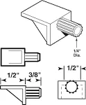 Slide Company Plastic Shelf Support Peg, 1/4" Dia, Clear - 12 pack