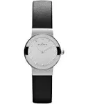 Skagen Women&s 358XSSLBC Freja Black Leather Watch