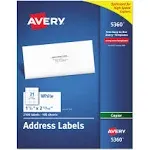 AVERY 5360 Address Mailing Labels 1 1/2 x 2 13/16&#034; WHITE Copier 2100/box NEW