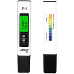 Divolight Water Tester PH Meter, Digital PH Meter 0.01 PH High Accuracy Water Quality Tester with 0-14 PH Measurement Range for