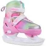 Adjustable Ice Skates for Kids Boys Girls, Blades Iceskates Ages 3-12, Pink, Purple, Black, Blue Warm Ice Skating Shoes for Outdoor and Rink