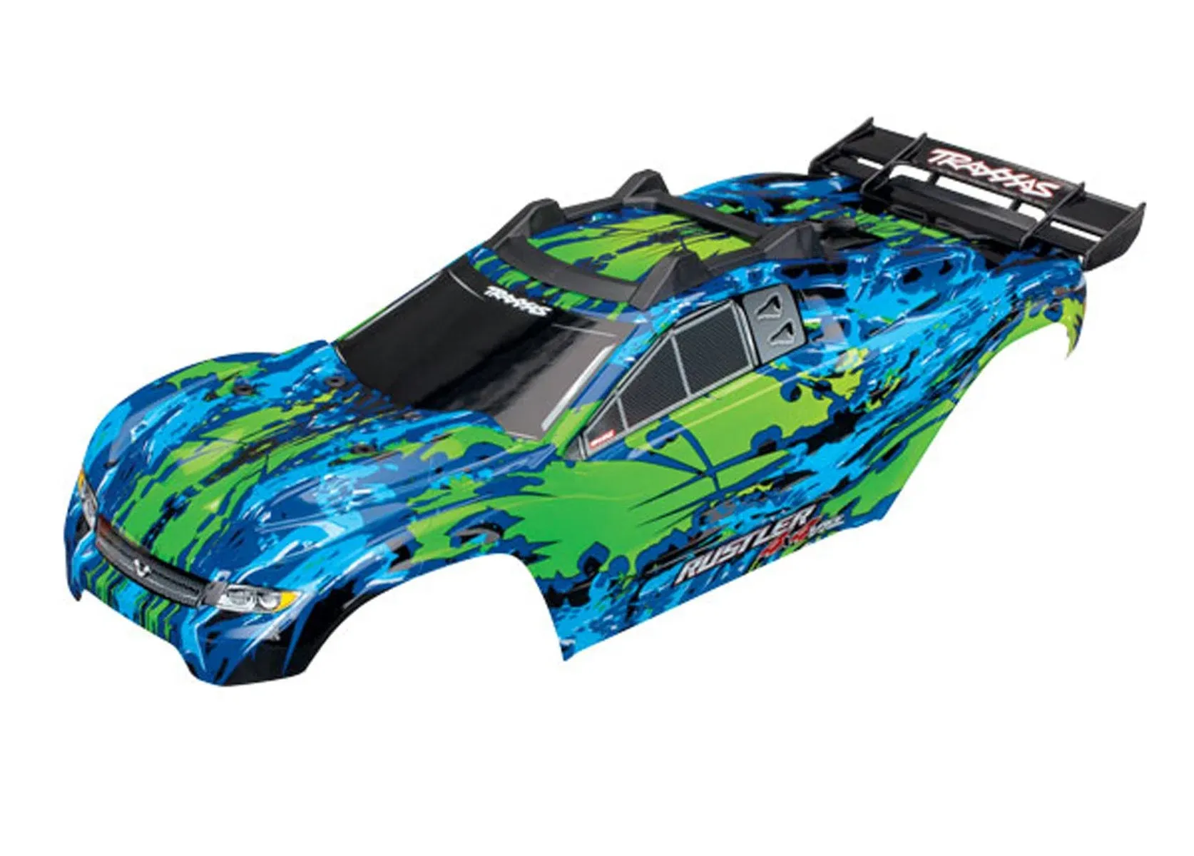 Traxxas 6717G Body, Green: Rustler 4X4 VXL