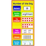 Auchq Math Number of the Day Pocket Chart， Small Math Classroom Pocket Chart wit